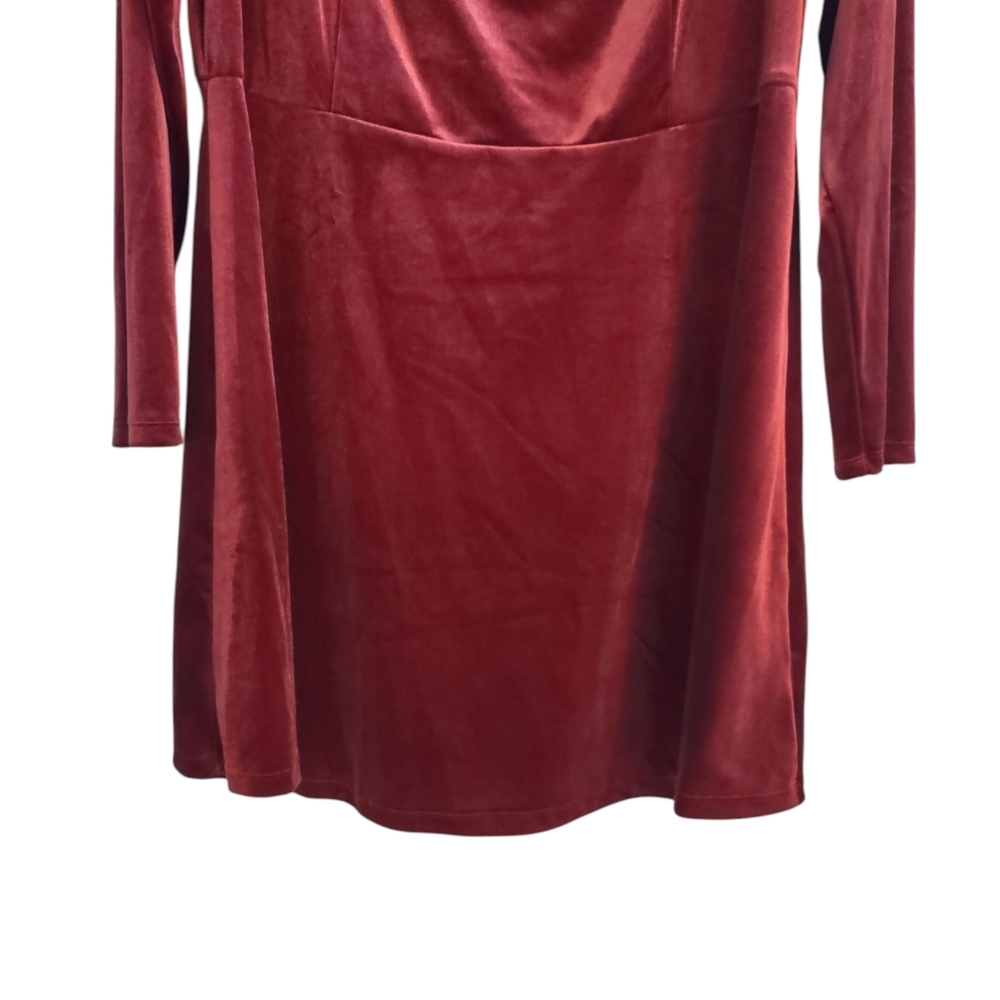 Old Navy Fit and Flare Velvet Mini Dress NWT Scarlet 2X - Picture 7 of 15